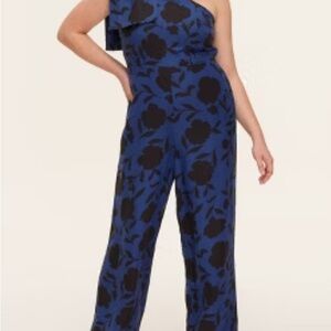 Kate Spade Blue and Black Floral Jumpsuit